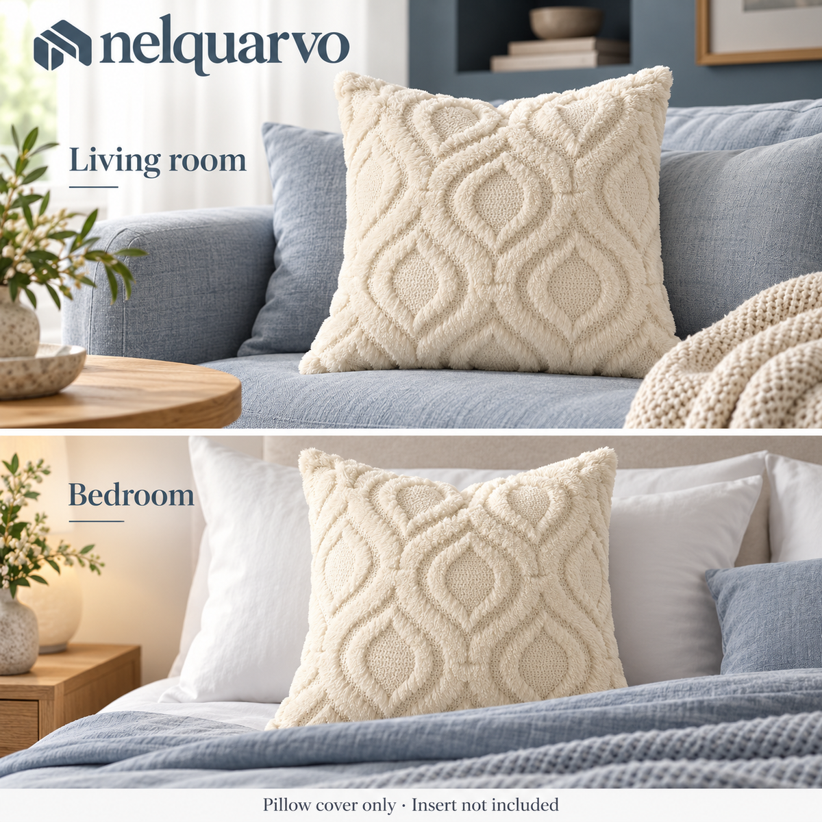 Nelquarvo® Textured Faux Fur Pillow Cover
