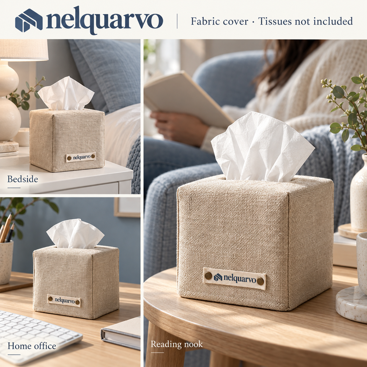 Nelquarvo® Soft Fabric Tissue Box Cover