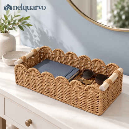 Nelquarvo® Scalloped Woven Storage Basket