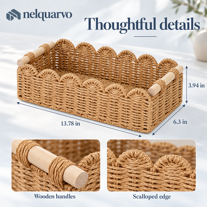 Nelquarvo® Scalloped Woven Storage Basket