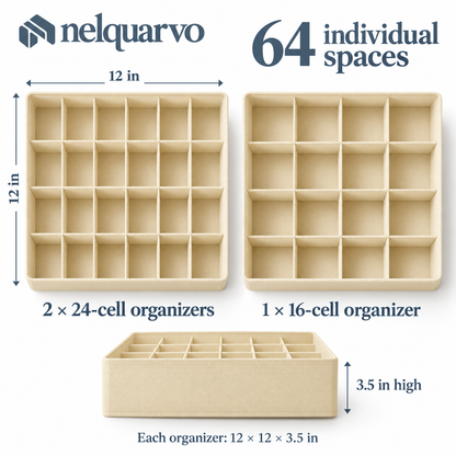 Nelquarvo® Divided Fabric Drawer Organizers