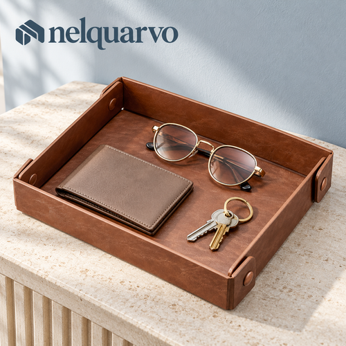 Nelquarvo® Faux Leather Catchall Tray