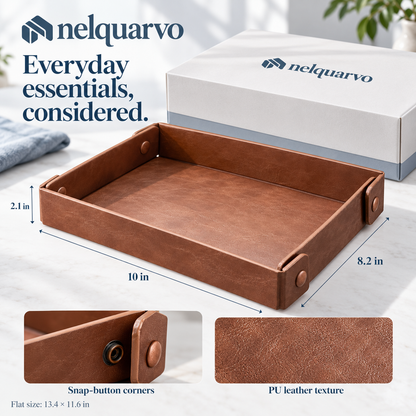 Nelquarvo® Faux Leather Catchall Tray