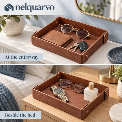 Nelquarvo® Faux Leather Catchall Tray