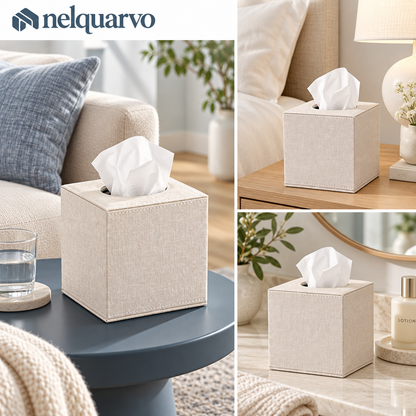 Nelquarvo® Linen Cube Tissue Box Cover
