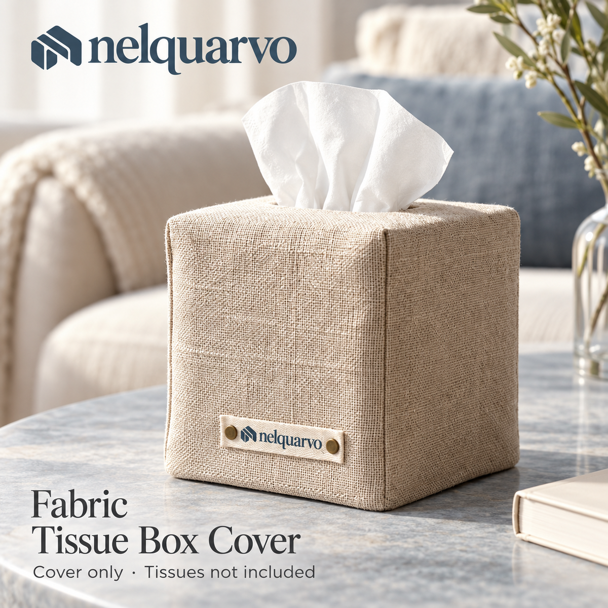 Nelquarvo® Soft Fabric Tissue Box Cover